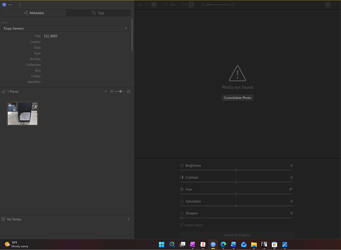 Tropy Error